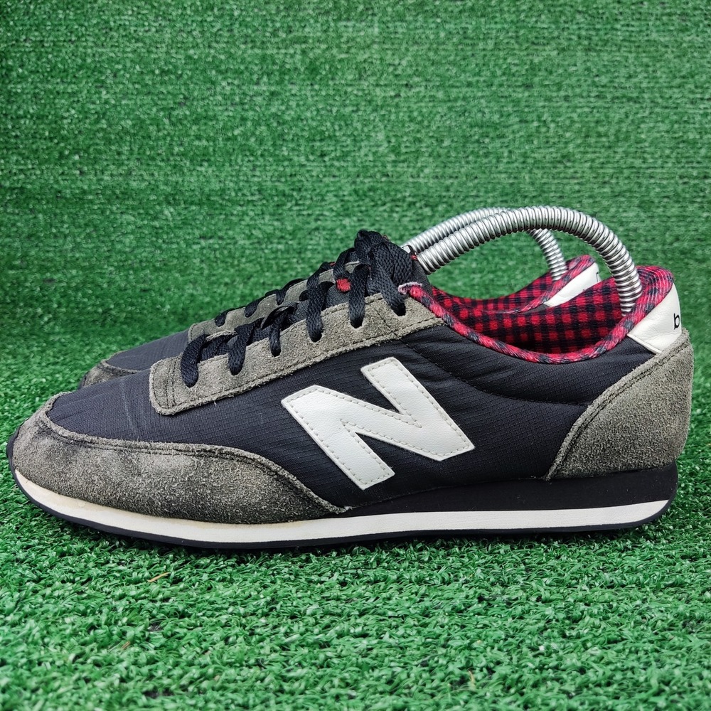 New Balance Sneakers Womens 9 Black WL410DSC 410 Plaid Ripstop Suede Retro Shoes - Picture 3 of 8